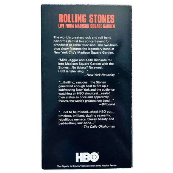 Rolling Stones Live From Madison Square Garden Promo VHS HBO Emmy FYC VG+ - Picture 3 of 5